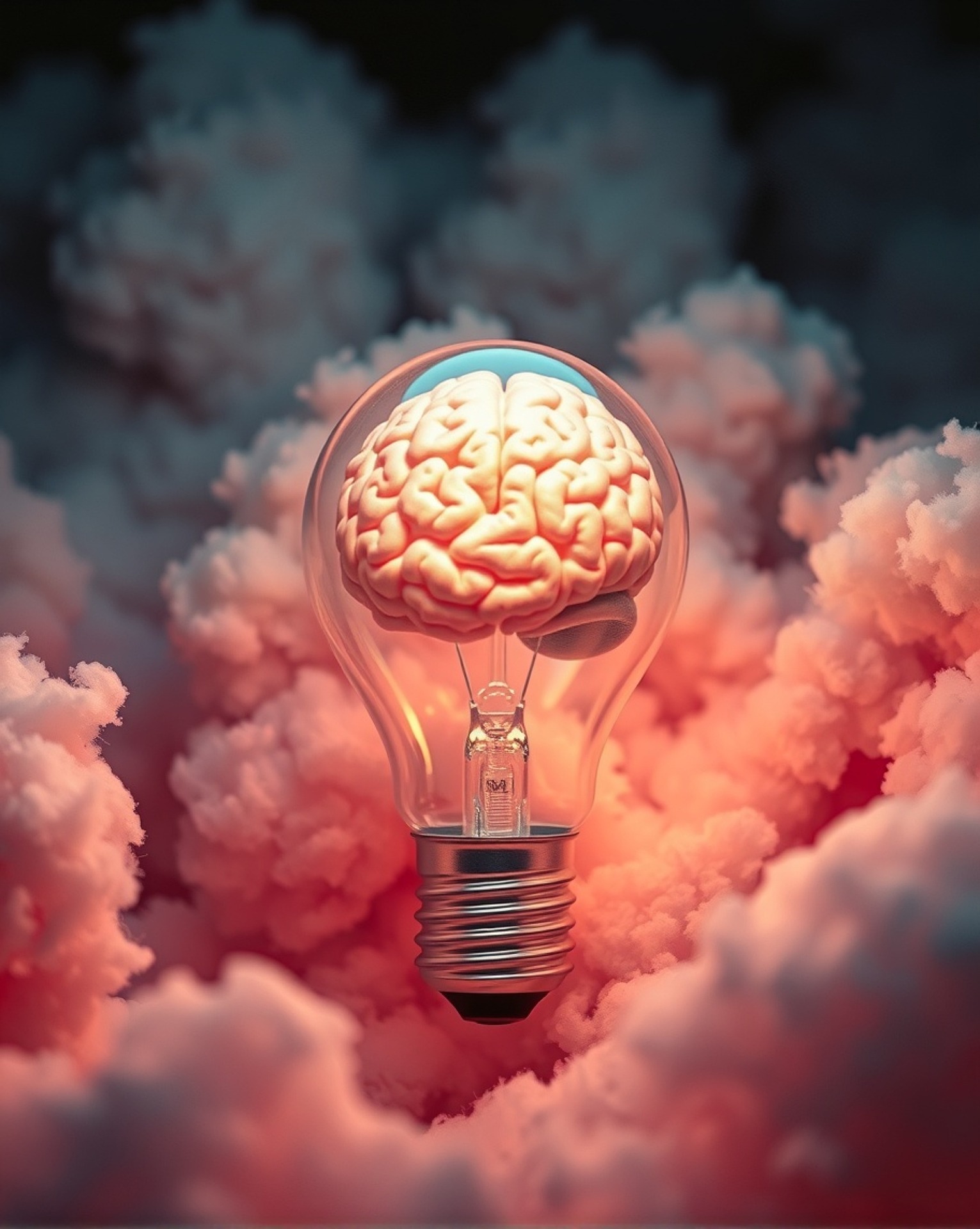 Brain fog and cognitive function — illustration of a brain affected by a harmful compound